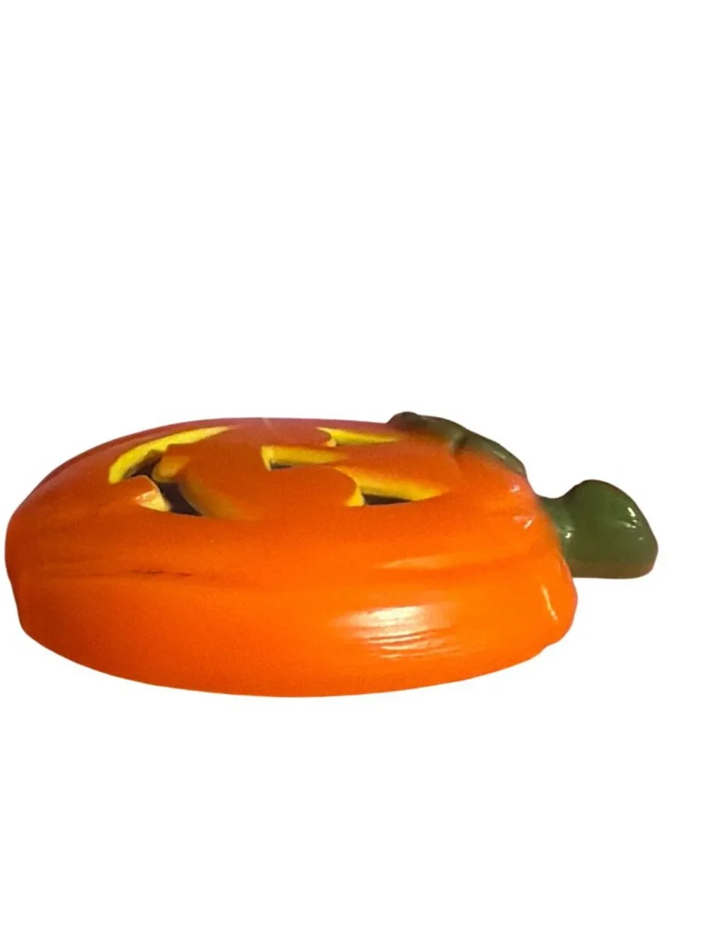 2 Vintage Jack O Lantern Pin Brooch Pumpkin Halloween Plastic Textured Estate